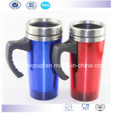 Stainless Steel Car Mug Travel Mug with Plastic Handle and Lid